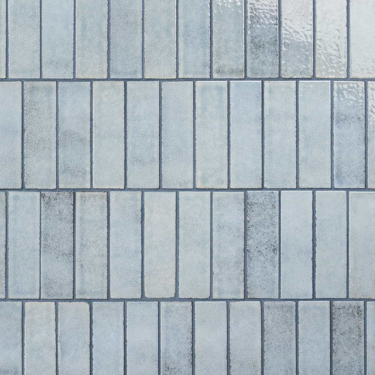 COLORONE Arctic Blue 2x8 Crackled Glossy Lava Stone Tile
