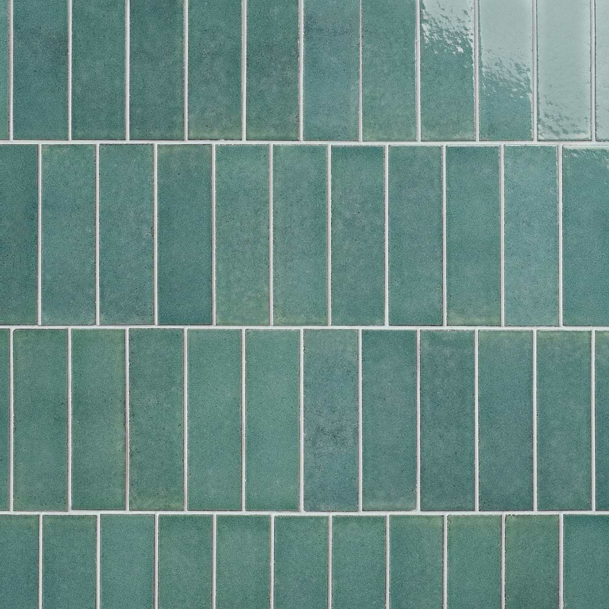 COLORONE Jade Green 2x8 Crackled Glossy Lava Stone Tile