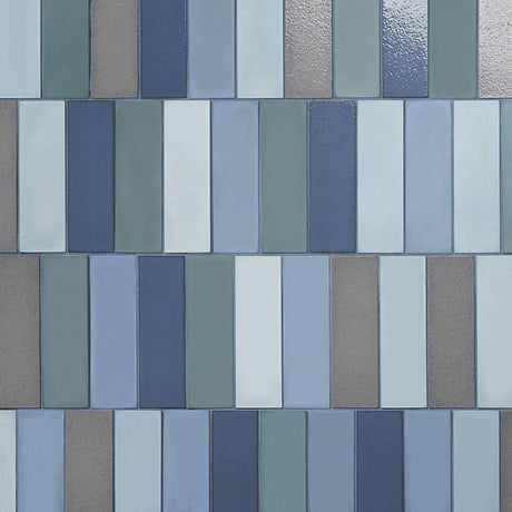Color One Lake Blend Blue 2x8 Cement & Lava Stone Subway Tile
