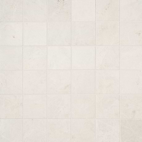 Vanilla Warm White Square 3” Honed Marble Mosaic Tile