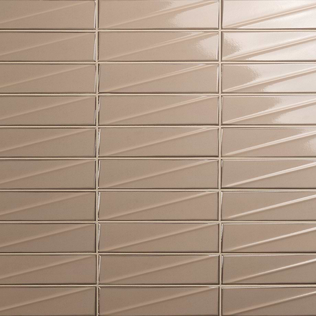 Axelle Dune Beige 3x12 3D Glossy Ceramic Subway Tile