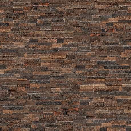 Rugged Stacked Slate Dark Brown 6x24 3D Matte Porcelain Tile
