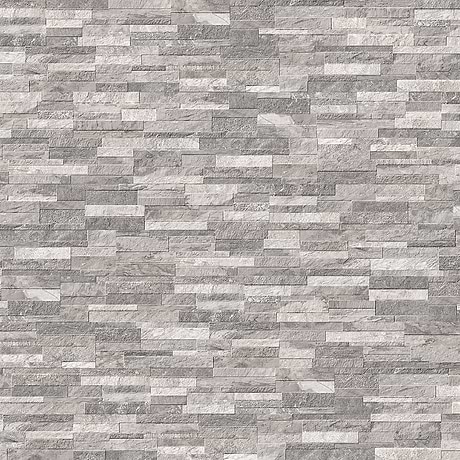 Rugged Stacked Quartzite Silver 6x24 3D Matte Porcelain Tile