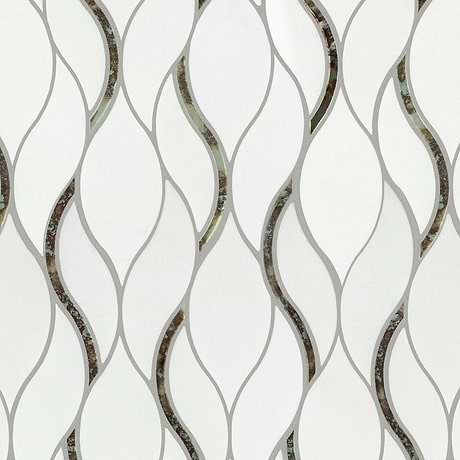 Euphoria Glass Lynx Silver Teardrop Polished Marble Mosaic