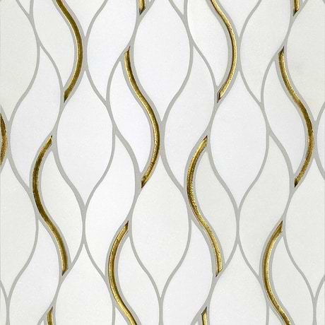 Euphoria Glass Lynx Gold Teardrop Polished Marble Mosaic