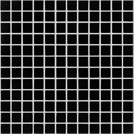 Watercolors Black 1x1 Glazed Glass Mosaic