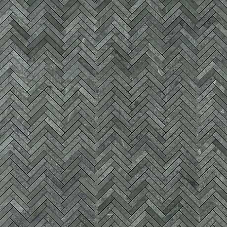 Tia Verde Green 1x3 Herringbone Honed Marble Mosaic Tile