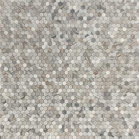 Skyline Gray 1" Hexagon Honed Marble Mosaic Tile