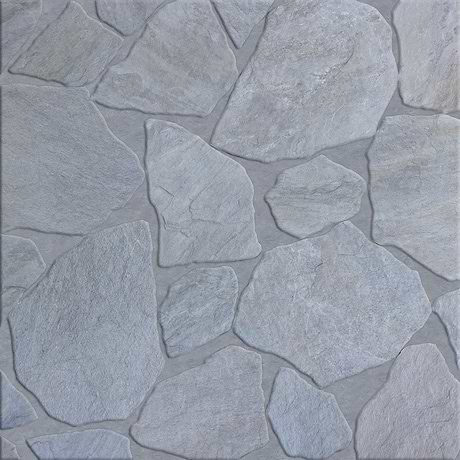 Pathstone Gris Gray Textured Matte Porcelain Flagstone Tile