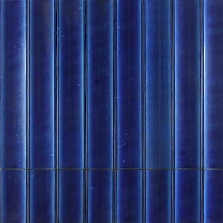 LavaArt 3D Fluted Adriatic Blue 6x36 Glossy Lava Stone Bar Tile