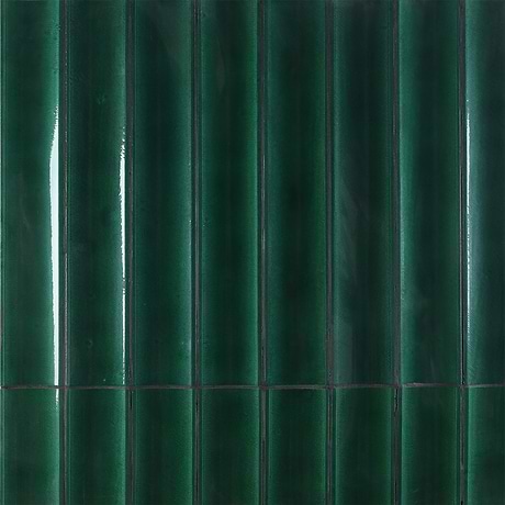 LavaArt 3D Fluted Aegean Green 6x36 Glossy Lava Stone Bar Tile