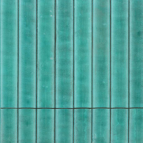 LavaArt 3D Fluted Aquamarine 6x36 Glossy Lava Stone Bar Tile