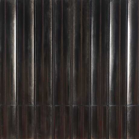 LavaArt 3D Fluted Metallic Copper 6x36 Glossy Lava Stone Bar Tile