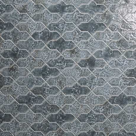 Greta Cruz Midnight Blue 5x8 Glossy Textured Porcelain Tile