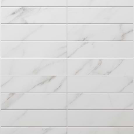 Amalfi Statuario White 3x12 Polished Ceramic Subway Tile
