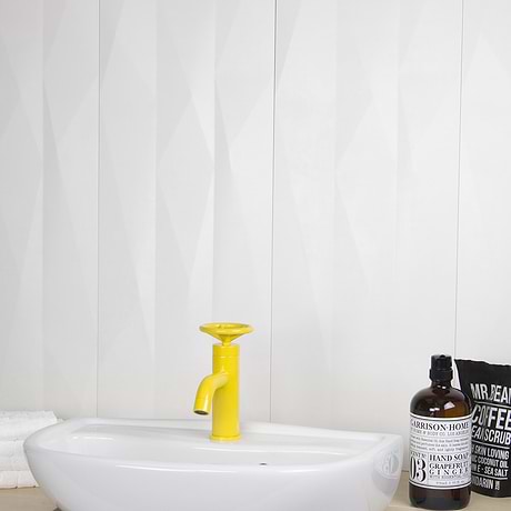 Instinct Murmur Talc White 12x32 3D Matte Ceramic Tile