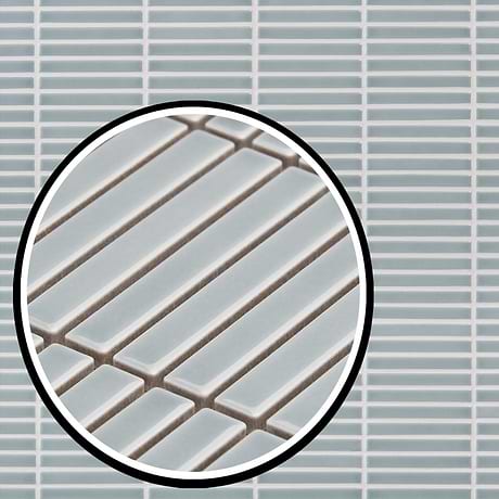 Kai Sky Blue 1x4" Tri-Stacked Glossy Porcelain Mosaic Tile