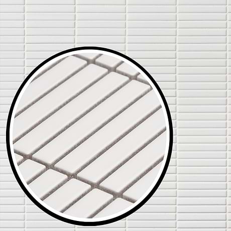 Kai White 1x4" Tri-Stacked Matte Porcelain Mosaic Tile