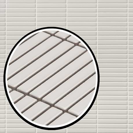 Kai Kai White 1x4" Tri-Stacked Glossy Porcelain Mosaic Tile