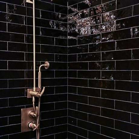 Lancaster Noir Black 3X12 Polished Ceramic Subway Tile