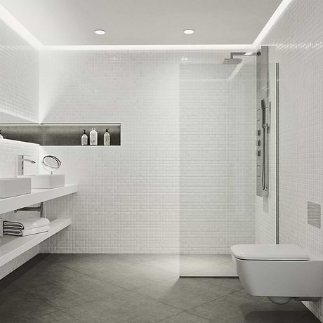 Nuvo 34x74 Reversible Fixed Shower Door with Clear Glass in Chrome