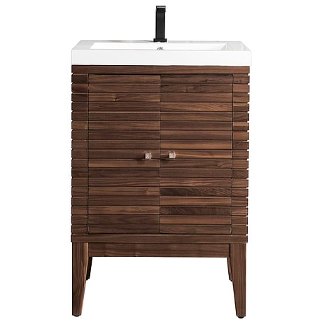 Linden 24" Mid Century Walnut Vanity And Counter by JMV