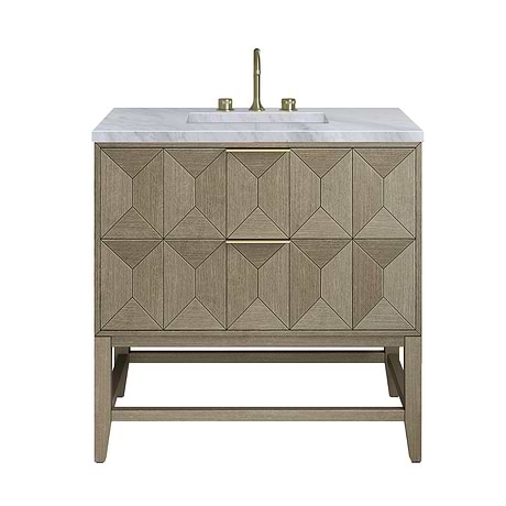 Emmeline Pebble Oak 36" Vanity with Carrara Marble Counter by JMV