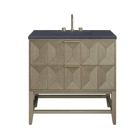 Emmeline Pebble Oak 36" Vanity with Charcoal Quartz Counter by JMV