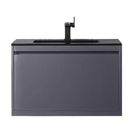 Milan 32" Modern Gray Vanity and Charcoal Black Counter by JMV