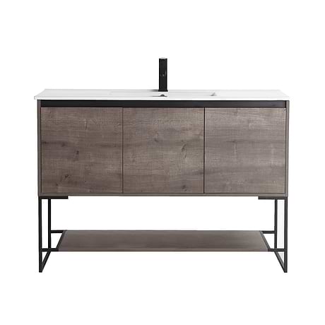 Amani 48" Classic Gray Single Vanity with White Integrated Top
