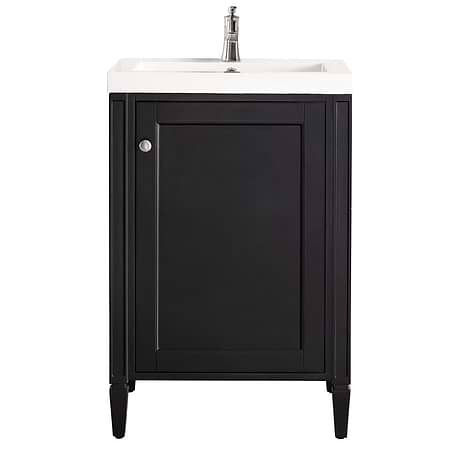 Britannia Black Onyx 24" Single Vanity with White Solid Surface Top by JMV