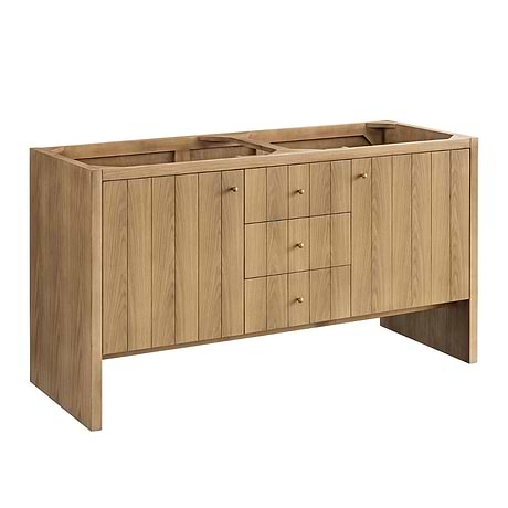 Hudson Oak Brown 60" Double Vanity with No Counter by JMV