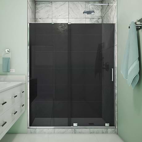 Mirage-X 60x72 Left Sliding Shower Alcove Door with Gray Glass in Chrome by DreamLine