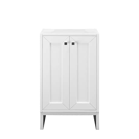 Chianti Glossy White 20" Single Vanity Cabinet with Brushed Nickel Hardware without Top by JMV