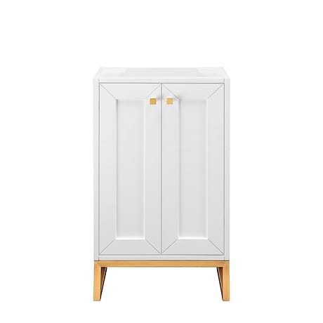 Chianti Glossy White 20" Vanity with Gold Hardware without Top by JMV
