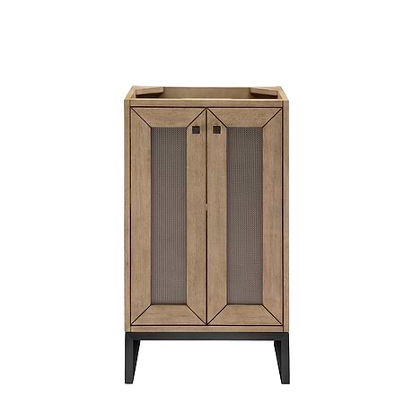 Chianti Whitewashed Walnut 20" Single Vanity with Black Hardware without Top by JMV