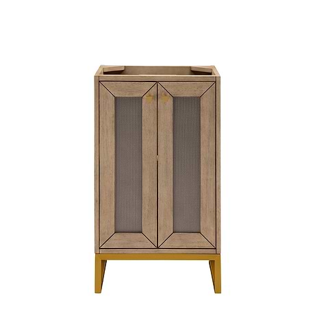 Chianti Whitewashed Walnut 20" Single Vanity with Gold Hardware without Top by JMV