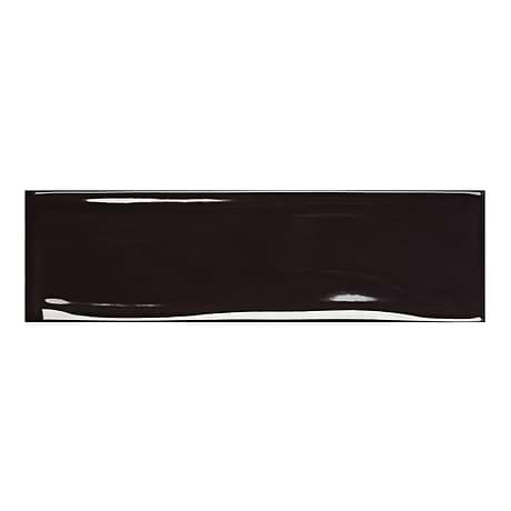 Vitality Black 3x10 Glossy Ceramic Tile