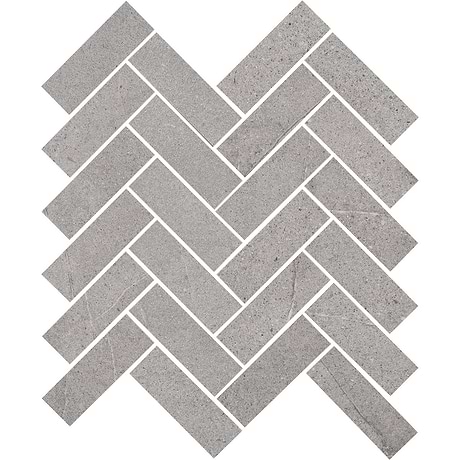 Voyage Silver Gray 1x4 Herringbone Matte Porcelain Mosaic Tile