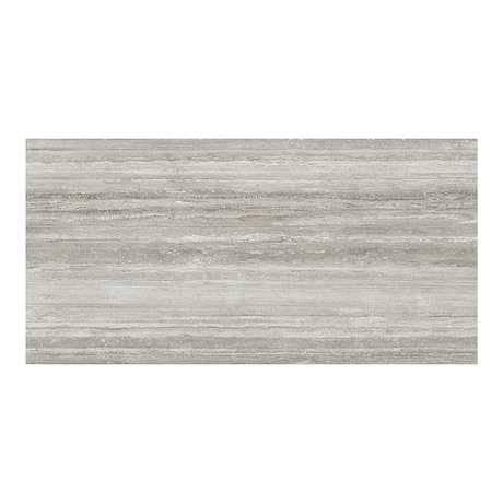 Luminere Travertino Instrata Gray 12x24 Polished Porcelain Tile