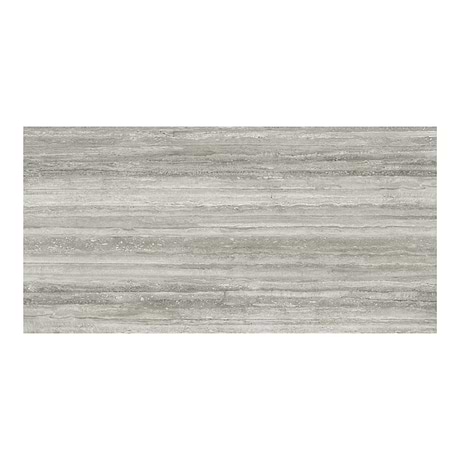 Luminere Travertino Instrata Gray 24x48 Polished Porcelain Tile