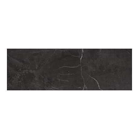 Luminere Nero Venato Black 4x12 Polished Porcelain Tile