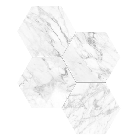 Luminere Statuarietto White 6" Hexagon Matte Porcelain Mosaic Tile