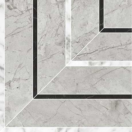 Luminere Paradiso Argento Gray Polished Picco Porcelain Mosaic Tile