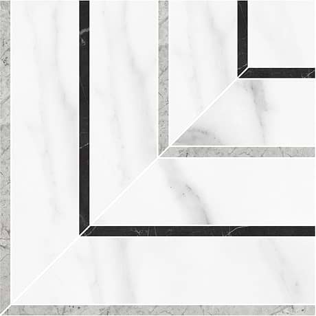 Luminere Statuario Nuovo White Polished Picco Porcelain Mosaic Tile