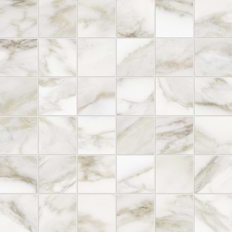 Luminere Calacatta Paonazzo White 2x2 Matte Porcelain Mosaic Tile