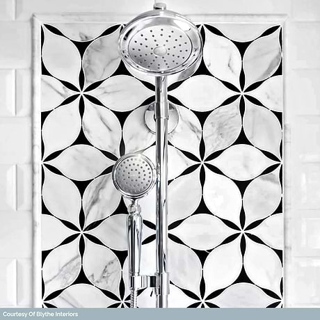 Evangeline Black & White Polished Marble Mosaic