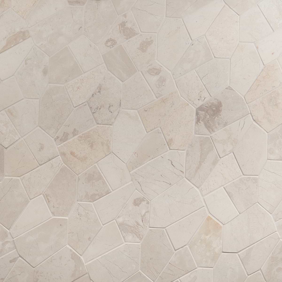 NATURE ORGANICA Lovina White Honed Marble Mosaic Tile