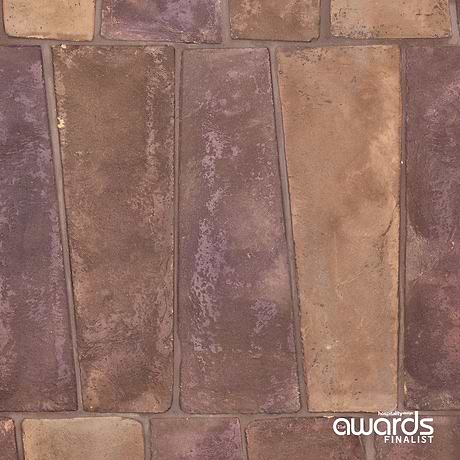 Opera Terracotta Bordeaux 6x18 Trapezoid Matte Terracotta Tile by Paula Purroy
