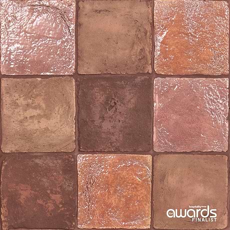 Opera Terracotta Canyon 6x6 Square Matte and Iridescent Terracotta Tile by Paula Purroy